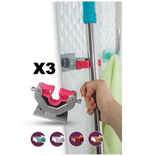 Pratik Paspas, Süpürge ve Mop Tutucu, Çok Amaçlı Askı, Mutfak ve Banyo İçin