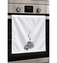 Valerine Life El Kurulama Havlusu 30x50cm Mutfak, Fırın için Pamuklu Emici Ekoseli Fincan