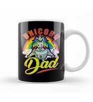 Rainbow Paint Splatter Unicorn Dad Awesome Fathers Kupa Bardak Porselen