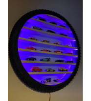 RGB Led'li Koleksiyon Rafı (Çok Renkli-Sıyah)