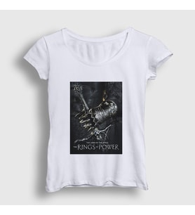 Presmono Kadın Beyaz Yüzüklerin Efendisi Güç Yüzükleri Rings Of Power T-Shirt 363939tt (Beyaz)