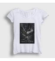 Presmono Kadın Beyaz Yüzüklerin Efendisi Güç Yüzükleri Rings Of Power T-Shirt 363939tt (Beyaz)