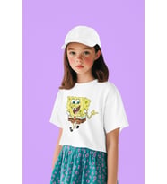 Süngerbob Baskılı Unisex Çizgi Film Çocuk Tişört (1-12 YAŞ)