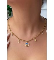 Herşeyi Gören Göz Çelik Charm Kolye