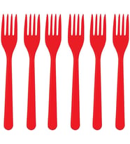 Plastik Kırmızı Çatal 25'li