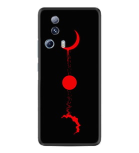 Xiaomi Mi 13 Lite Kılıf Silikon Desen Özel Seri Red Moon 1710