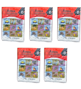Arma Baskılı Mini Blok Poşet Torba - No : 0 - 20x30 Cm. - Beyaz - 100 Adetlik 5 Paket