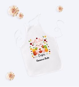 BK Gift Kişiye Özel Paskalya Bayramı Beyaz Çocuk Mutfak Önlüğü-8