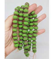 Yeşil Renk Sırlı Seramik Boncuk Dizi 10-12mm/23cm (54116)