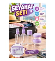 5 Parça Seyahat Bakım Şişesi Seti – 30 ml Sızdırmaz Kapaklı ve Fermuarlı Çantalı