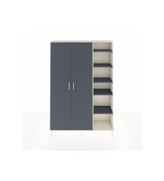Arges Gardrop 7 Raflı 2 Kapaklı Tek Askılı 132x30x195 Aytaşı-Antrasit