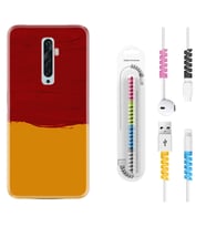 Oppo Reno 2Z 4 Lite 4 Pro 5 6 7 A31 Kılıf Kablo Koruma Spiral Silikon Sarı Kırmızı Boya 1708