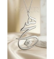 925 Ayar Gümüş Kişiye Özel Harfli Hiç Yazılı Kolye