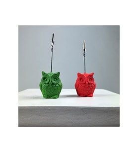 Baykuş Not Tutucu 2'li Set (yeşil - Mercan)