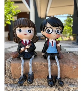 2 'Lİ Harry Potter KIZ ERKEK Dekoratif Biblo Masaüstü Obje (Çok Renkli)