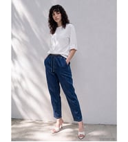 LCW Curve Lacivert Beli Lastikli Straight Fit Kadın Jean Pantolon