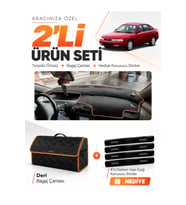 e-biz MAZDA 626 CRONOS (1991-1996) Uyumlu Torpido Örtüsü + Deri Çanta - Siyah-Kahverengi - MA009