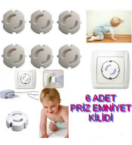 Çocuk Kilidi Priz Emniyet Kapağı Kolay Otomatik Kurulum Priz Kapağı Kilidi Priz Kilidi 6 Pcs