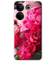 Tecno Camon 20 Pro 5G Kılıf HD Desen Baskılı Kılıf - Kırmızı Beyaz Gül