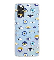 PrintiFy Samsung Galaxy S20 Plus ile Uyumlu 1mm Slim Fit Nazar Boncuğu 2 Baskılı Şeffaf  Kılıf