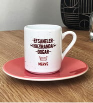 Kişiye Özel Efsaneler Haziranda Doğar Türk Kahvesi Fincanı Doğum Günü Hediyesi (Pembe)