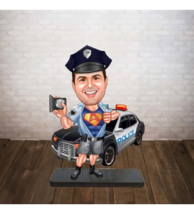 KİŞİYE ÖZEL KARİKATÜR süper polis BİBLOSU