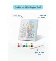 Çiçek Buketi Boyama Tuvali – Şövalesiz Boya Seti 20x20