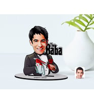 BK Gift Kişiye Özel Godfather Baba Karikatürlü Ahşap Biblo Model-5 (Beyaz)