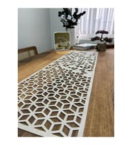 Eha Lazer Desenli Lazer Kesim Runner - Evinize Şıklık Katın (Beyaz)