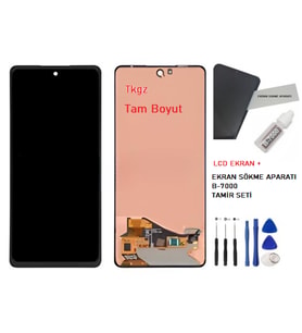 Tkgz - Samsung Galaxy A72 - SM-A725 Uyumlu Lcd Ekran Dokunmatik Servis + B-7000 + TAMİR SETİ