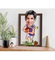 BK Gift Kişiye Özel Amerikan Futbolcusu Karikatürlü 3D Ahşap Tablo-11, Sevgiliye Hediye, Arkadaşa Hediye, Doğum Günü Hediyesi