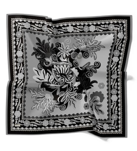 Levidor Royal Eşarp Etnik Desen Siyah Gri