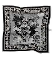 Levidor Royal Eşarp Etnik Desen Siyah Gri