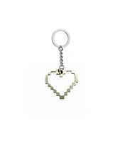 Pixel Kalp Heart Unisex Gümüş Renk Anahtarlık (Çok Renkli)