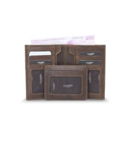 Guard Antik Kahverengi Hakiki Deri Çıkarılabilir Gizli Kartlıklı Erkek Cüzdan // GRD260225WT1577 (Renksiz)