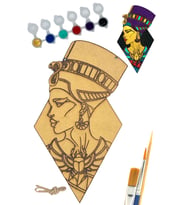 Antik Mısır Kraliçe Nefertiti Ahşap Boyama Tuval Seti Hediye Hobi Kiti Büyük Boy 30 Cm