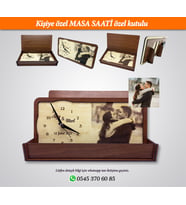 KİŞİYE ÖZEL AHŞAP MASA SAATİ ÖZEL KUTUSUNDA