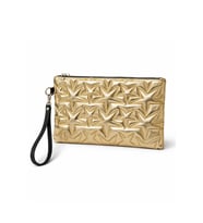 Yıldız Nakış İşlemeli Portföy El Çantası Bilek Askılı Saten Astarlı Clutch Çanta