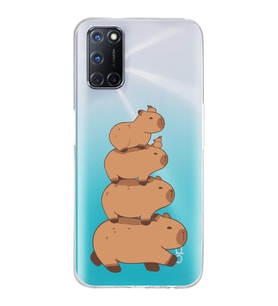 Oppo A52/A72/A92 Uyumlu Kapibara Tasarımlı Şeffaf Telefon Kılıfı