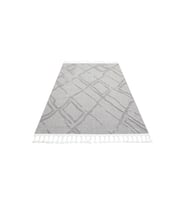 Makine Kaymaz Yıkanabilir Beyaz Geometrik Triko Salon Halısı Mutfak Halısı Koridor Halısı Yolluk 100
