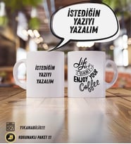 Kişiye Özel Tasarım Kupa – Yazını Sen Seç!  Yıkanabilir & Korunaklı Paket 300ml (Beyaz)