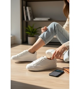 Enoch Erkek Günlük Spor Ayakkabı Kalın Tabanlı Sneaker Minimalist Düz ve Sade Urban Model