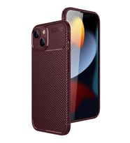 Newface Apple iPhone 14 Kılıf Auto Focus Karbon Kapak - Bordo