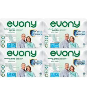 Evony Hasta Bezi Yetişkin Bel Bantlı Tekstil Yüzey M-Orta 120 Adet (4PK*30)