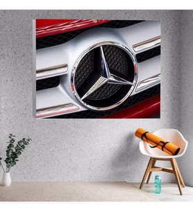 Yakın Çekim Mercedes Logosu Temalı Kanvas Tablo