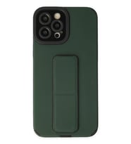 Mey İthalat® iPhone 12 Pro Max Kılıf Mega Standlı Silikon - Yeşil