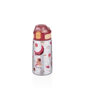 Vagonlife Tkk T3002 500ml Pipetli Kırmızı Astronot Desenli Tritan Matara
