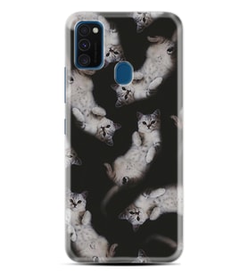 Samsung M21 M22 M23 M30 M31S M32 Kılıf Desenli Silikon Sevimli Kedicikler 1785