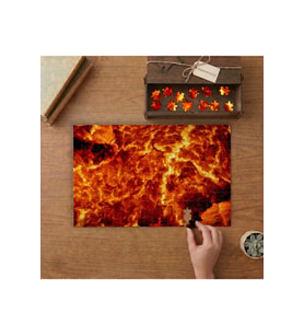Doğal Afet Yanardağı Lavları Tasarımı 240 parça Ahşap Puzzle Ahşap Kutuda MP07967