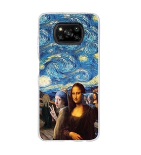 Poco X3 Pro / X3 NFC Uyumlu Sanatsal Vintage Tasarımlı Şeffaf Telefon Kılıfı